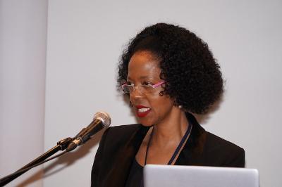 Chancellor Judy Dlamini speaking at the alumni reunion in Durban, April 2019